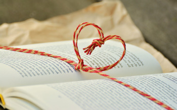 heart and book string
