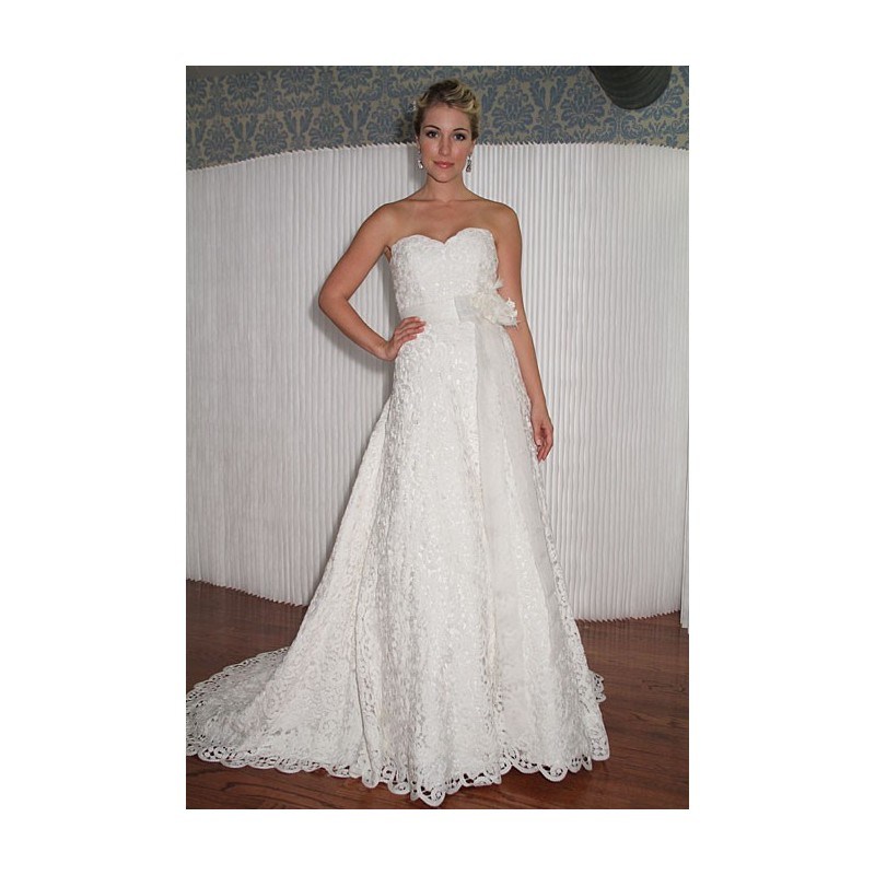 Modern Trousseau - Fall 2012 - Quinn Strapless Lace A-Line Wedding Dress with a Sweetheart Neckline 0