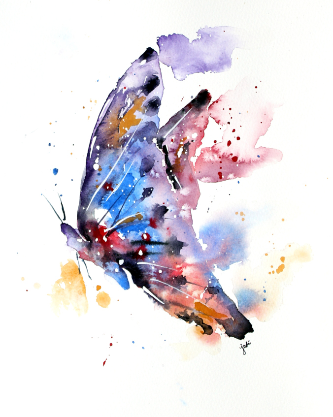 Watercolor Butterfly 8x10 Fabriano 140lb Cold Press
