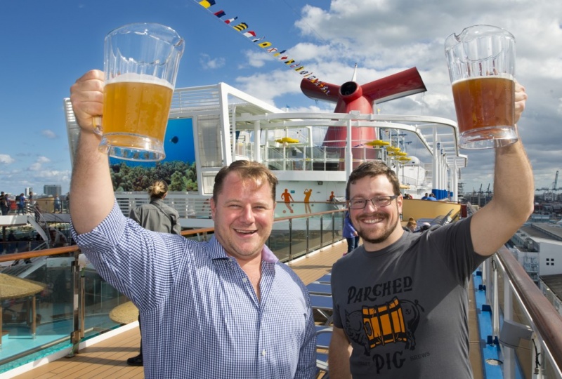 From left: Edward Allen, vice president of beverage operations and Colin Presby, brewmaster