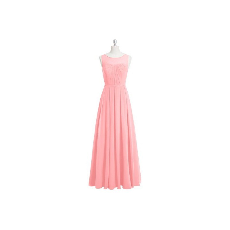 Flamingo Azazie Ambrosia - Keyhole Boatneck Floor Length Chiffon Dress 0