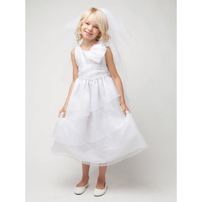 White Tiered Organza Dress Style: DSK483 0