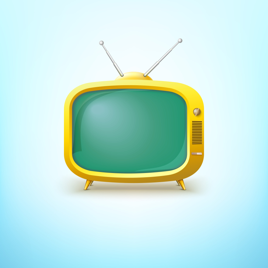 TV in cartoon style with bright color