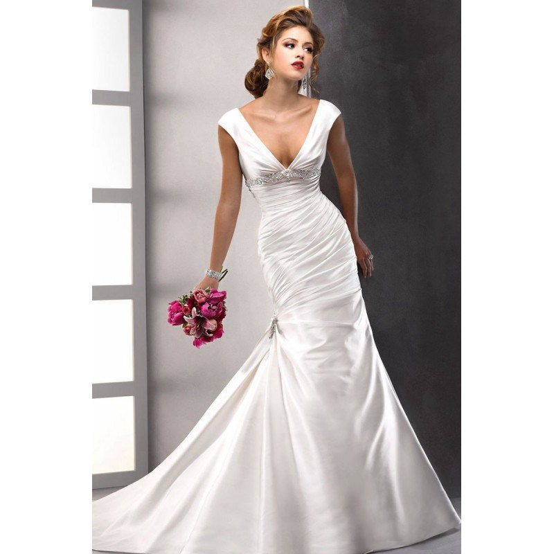 Marvelous V-neck Halter Mermaid Damask Wedding Dress  0