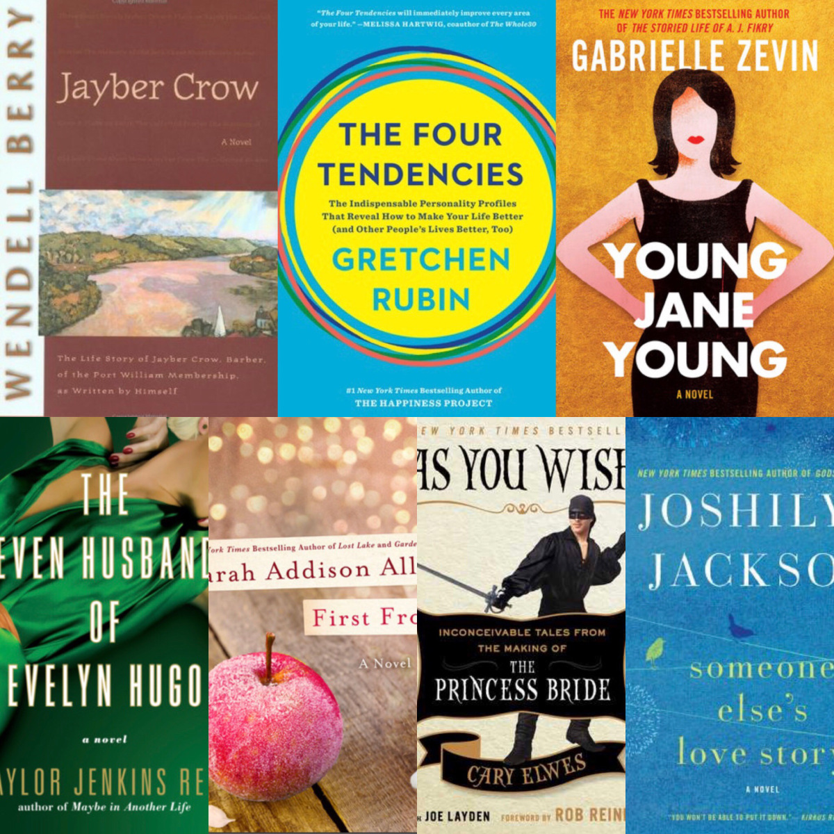 October Book Reviews: Jayber Crow, The Four Tendencies, Young Jane Young, The Seven Husbands of Evelyn Hugo, First Frost, As You Wish, Someone Else's Love Story