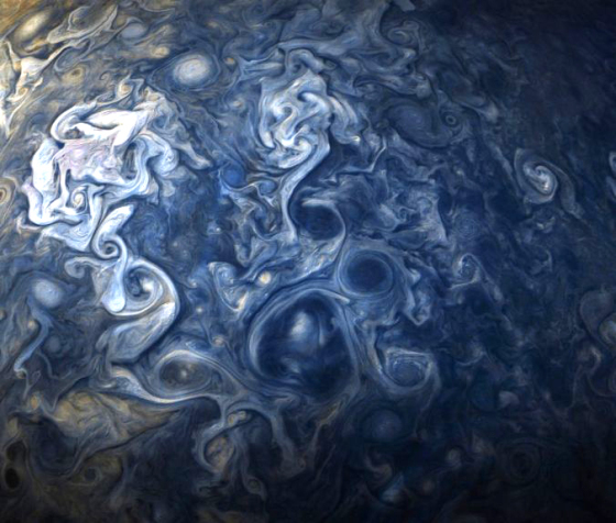 Clouds on Jupiter photographed by NASA's Juno