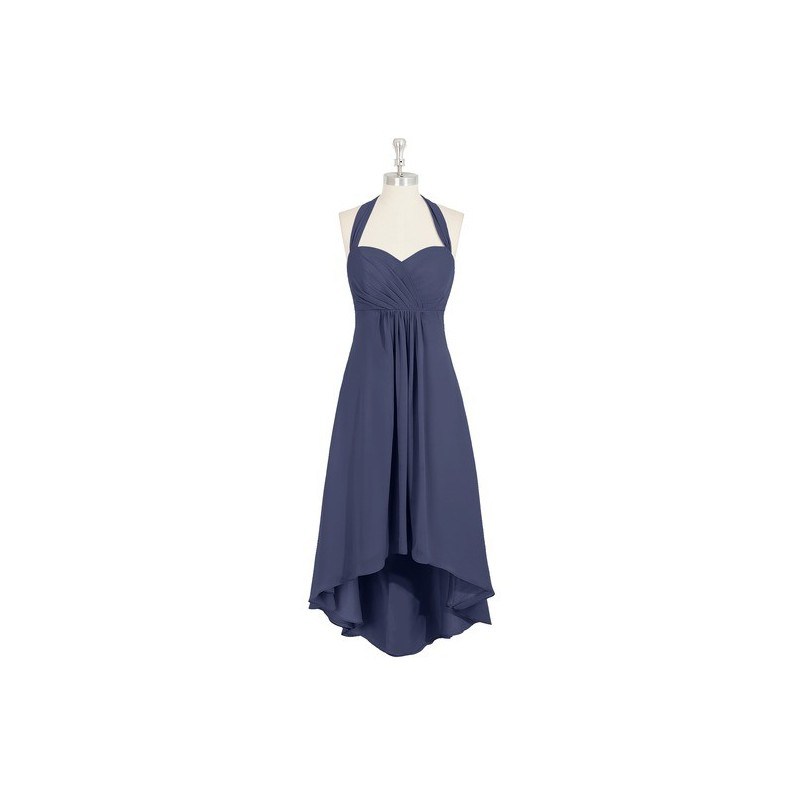 Stormy Azazie Annabel - Back Zip Halter Chiffon Asymmetrical Dress 0