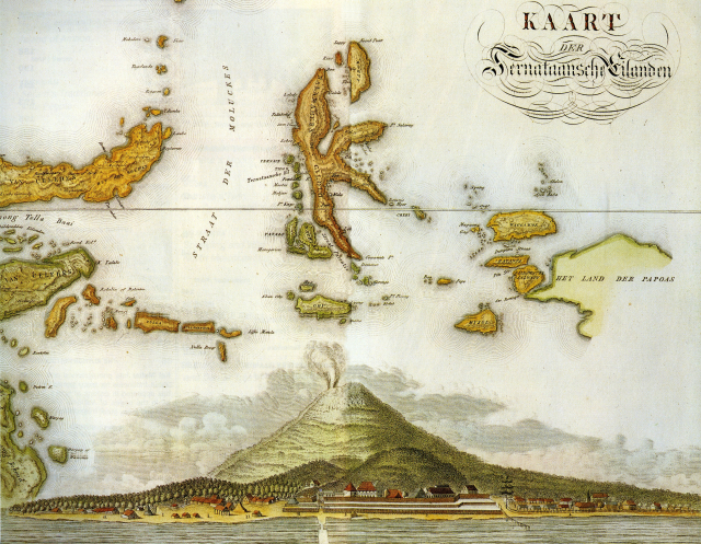059 Map and View of Fort Oranje, Ternate