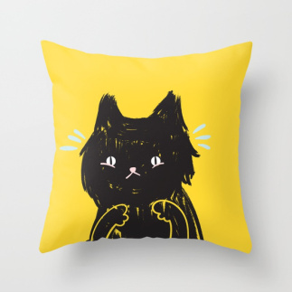 scaredy-cat-cute-scared-black-kitty-cat-illustration-pillows