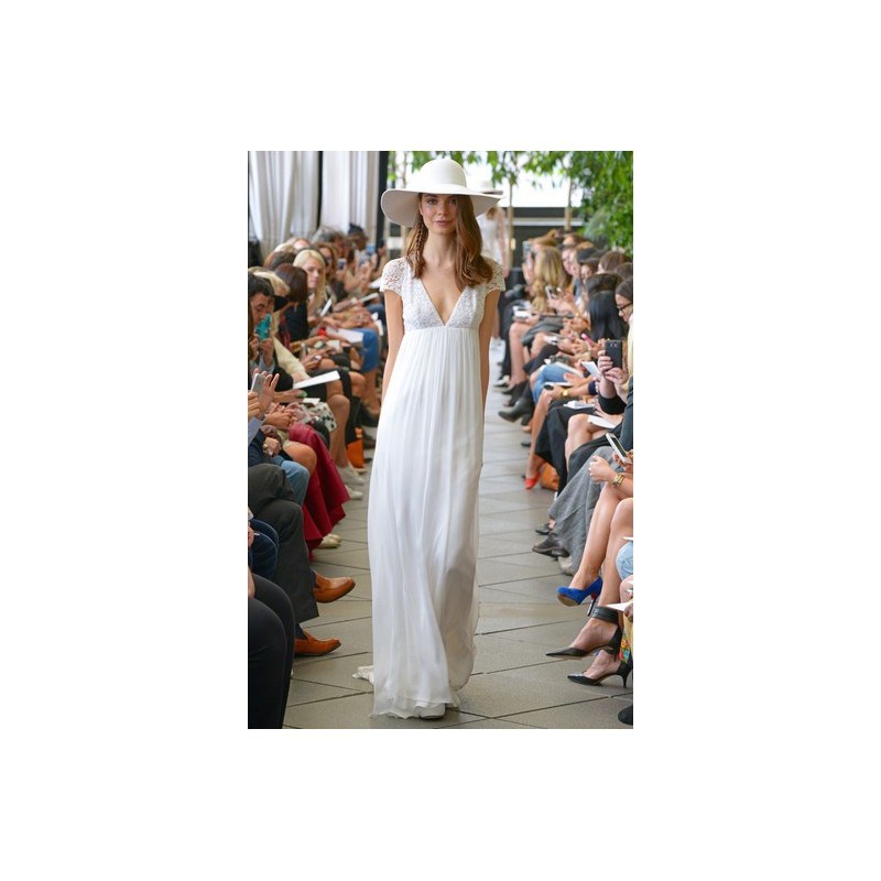 Delphine Manivet Fall 2015 Dress 1 - Full Length V-Neck Sheath Fall 2015 Delphine Manivet White 0