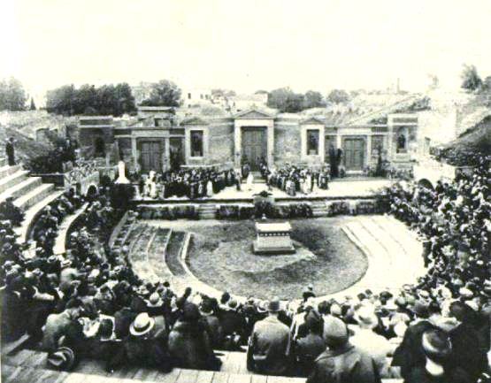 Alcestis being performed at Pompeii, Illustrated London News, 28 May 1927  