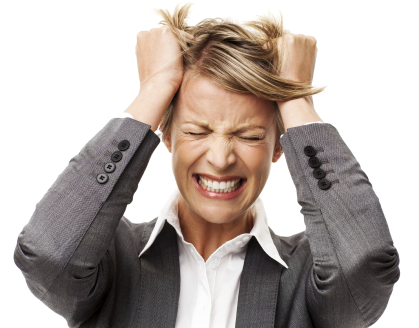 Frustrated Businesswoman Tearing Out Hair