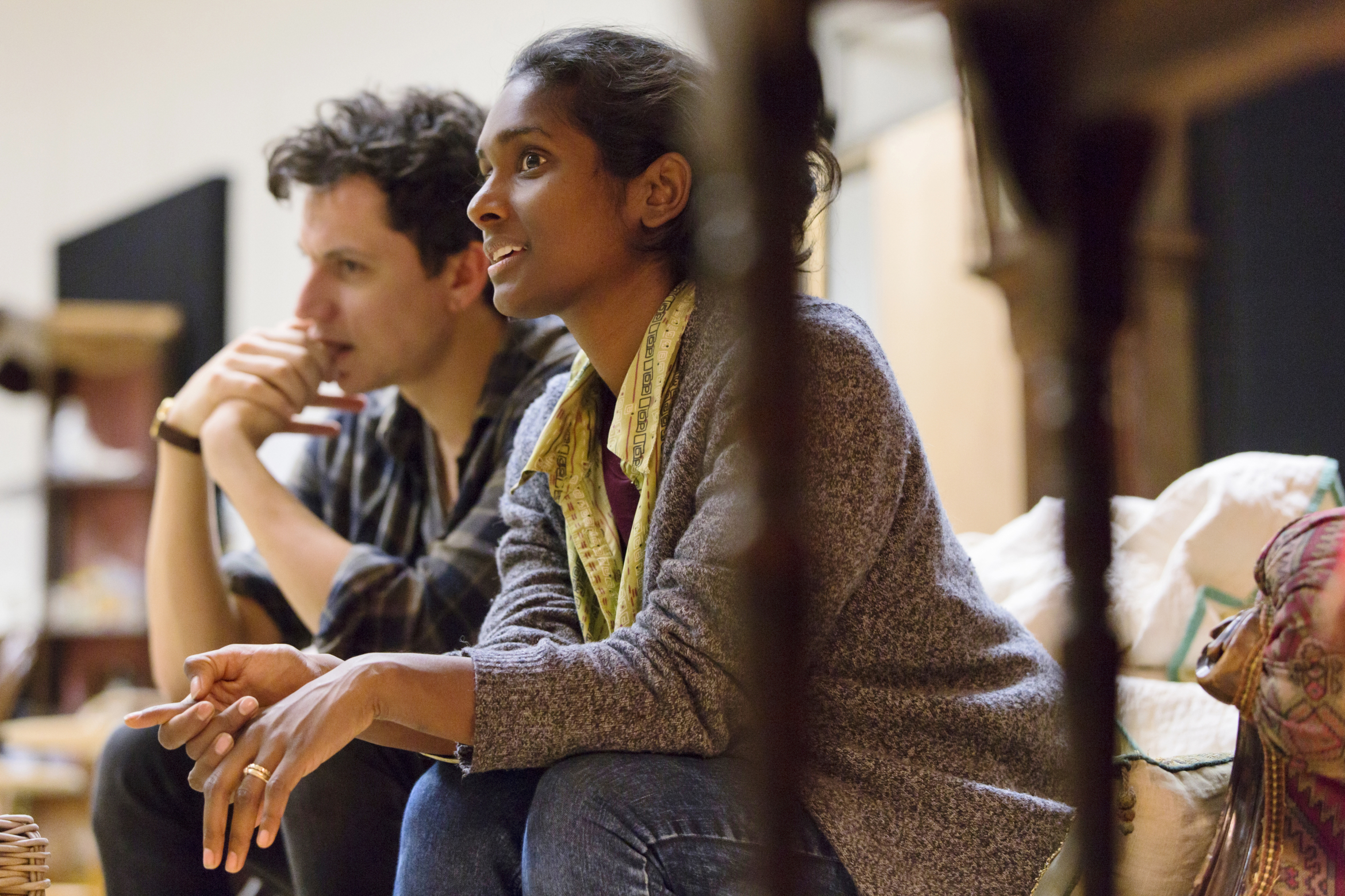 1. Tom Mothersdale (Elias) and Anneika Rose (Jenny) rehearsing JOHN at the National Theatre (c) Stephen Cummiskey.jpg