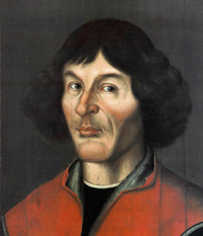 Nicolaus Copernicus portrait from Town Hall in Toruń, ca.1580, public domain via Wikimedia Commons