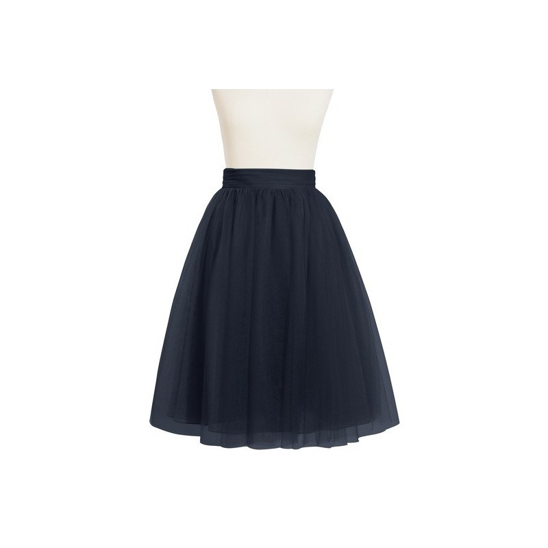 Dark_navy Azazie Sylvie - Tulle Knee Length Dress 0