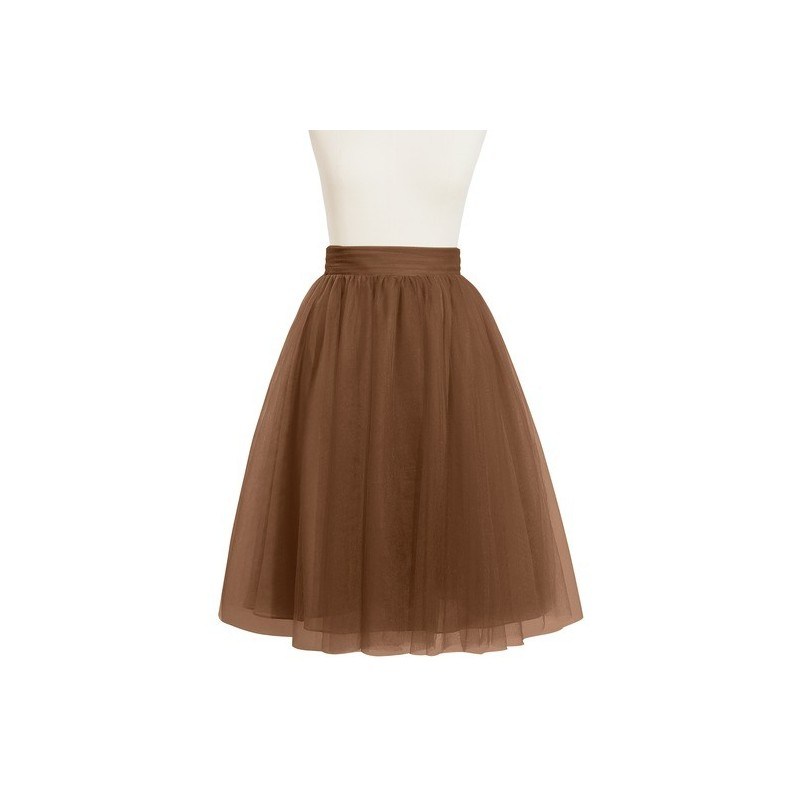 Brown Azazie Sylvie - Tulle Knee Length Dress 0
