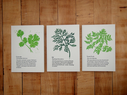 Herb Garden - linocuts by Rob Chapman