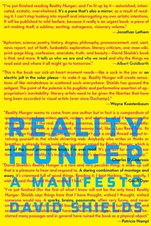 Reality Hunger: A Manifesto